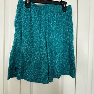 Under Armour Teal Patterned Athletic Shorts